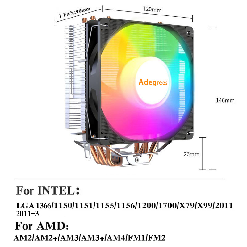 X99 Tower CPU Cooler 4 Heatpip - Cpu Fan recension och pris