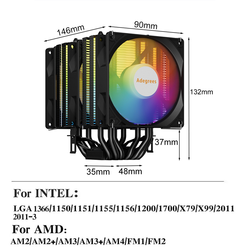 CPU Air Cooler AM4 6 Heat Pipe - Air Cooler Cpu recension och pris